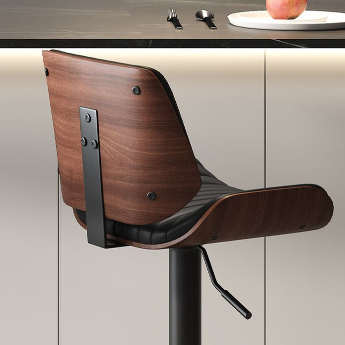 SERENITà European Wooden Modern Bar Stools Bistro Stool with Rotating and Aerodynamic Multi-levelled(Black) — image 2