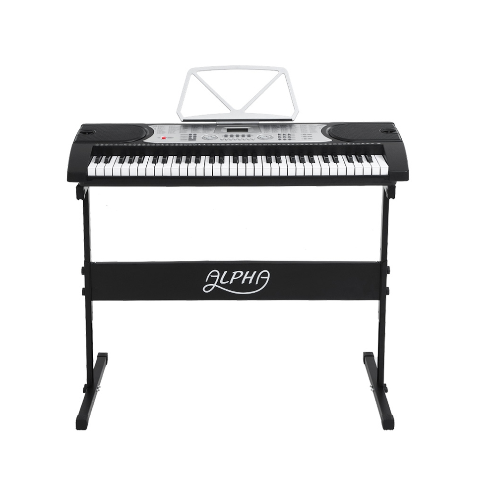 Alpha 61 Keys Electronic Piano Keyboard Digital Electric w/ Stand Stool Silver — image 3