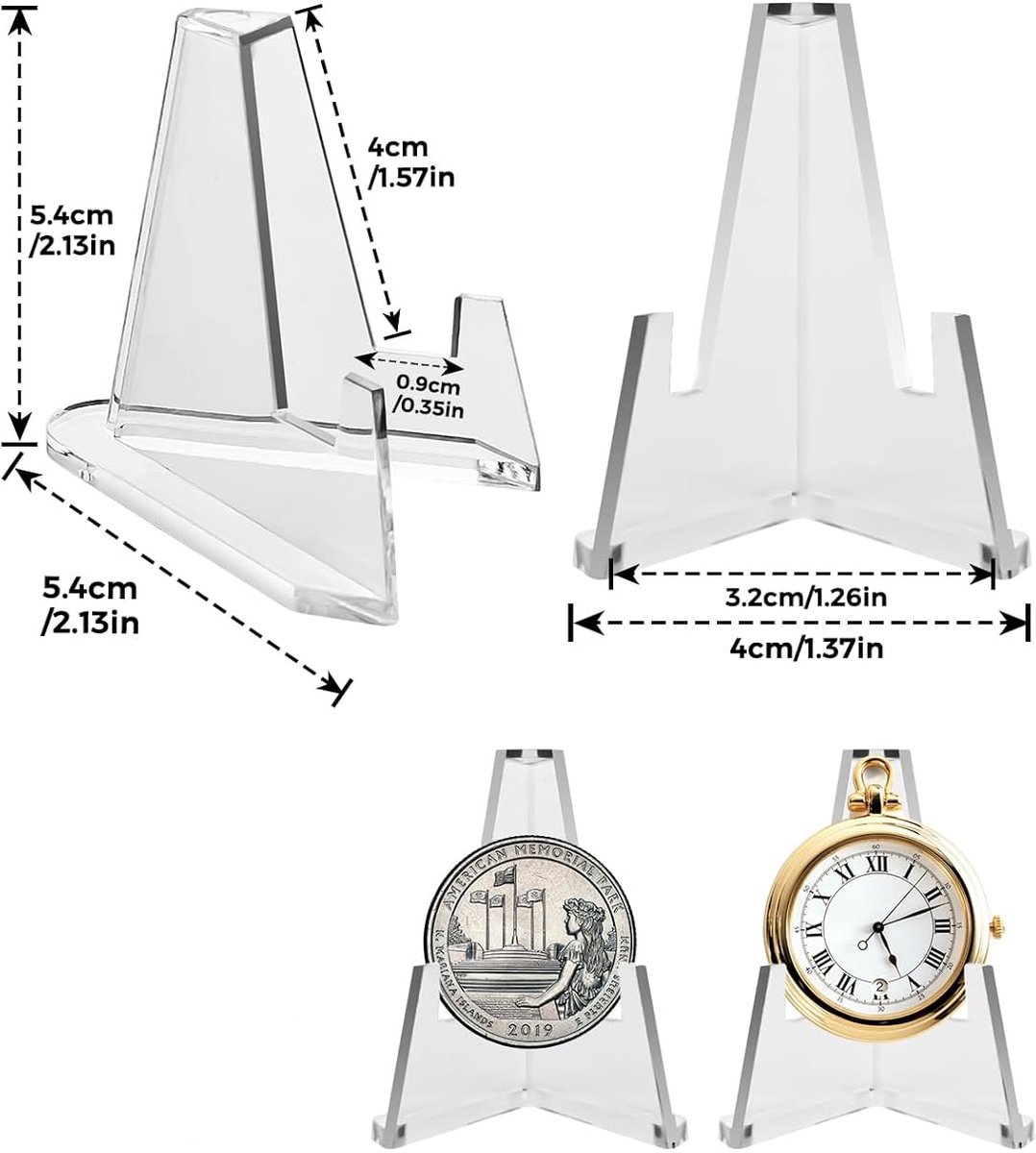 Coin Display - 24 Pieces - Coin Stand - Card Holder - Holder Suitable for Cards - Card Holder - Coin Stands - Transparent - Business Card Holder - Coin Holder — image 5
