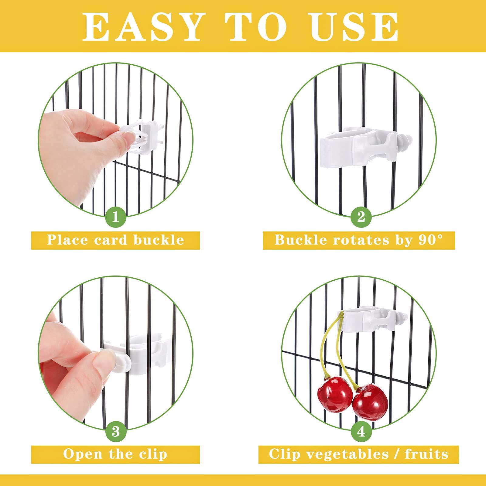 6 Pieces Bird Cage Food Holder Parrot Fruit Vegetable Clips Bird Cage Feeder Clip for Budgie Parakeet Cockatoo Macaw Cockatiel โ image 3