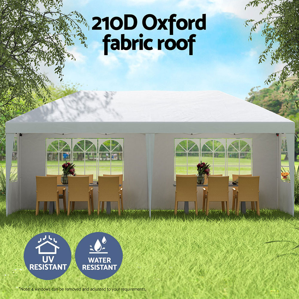 Instahut Gazebo Pop Up Marquee 3x6m Wedding Party Outdoor Camping Tent Canopy Side Wall White โ image 4