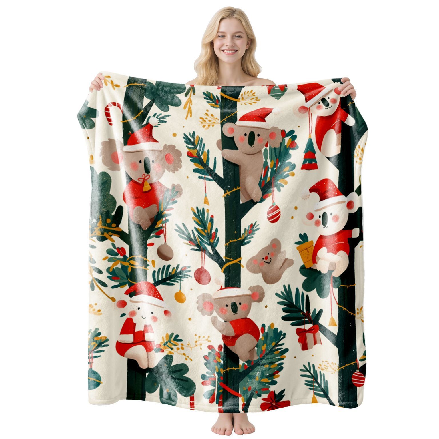 Christmas & Halloween Themed Flannel Blanket, Mellow‑surface Rest Throw, Nice Holiday Gifting Option For Different Indoor Household Spaces, Style FLR‑211, Size
