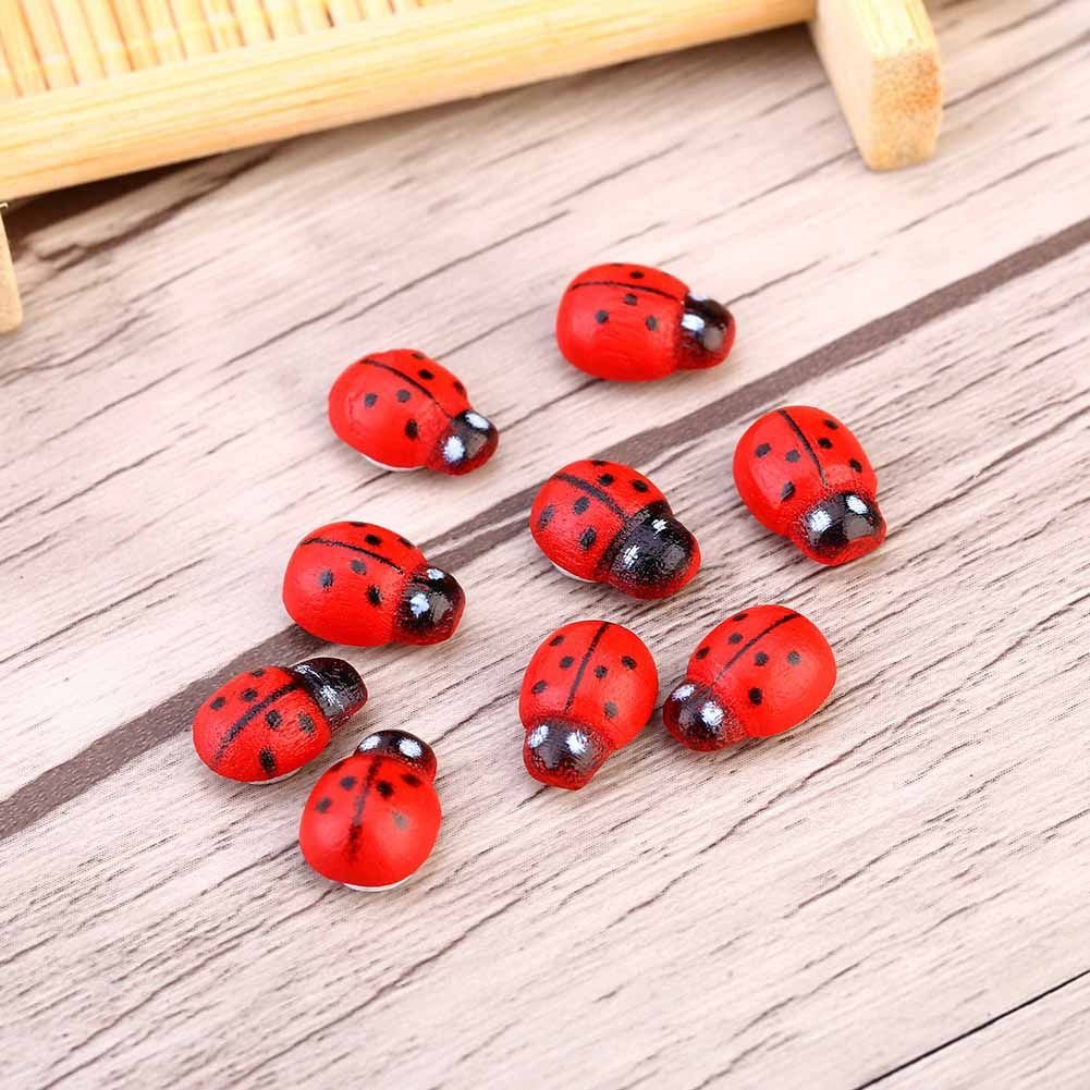 100pcs/bag Animal Wooden Ladybug Sponge Home Decoration Wall Sticker Craft For Children Kids โ image 4