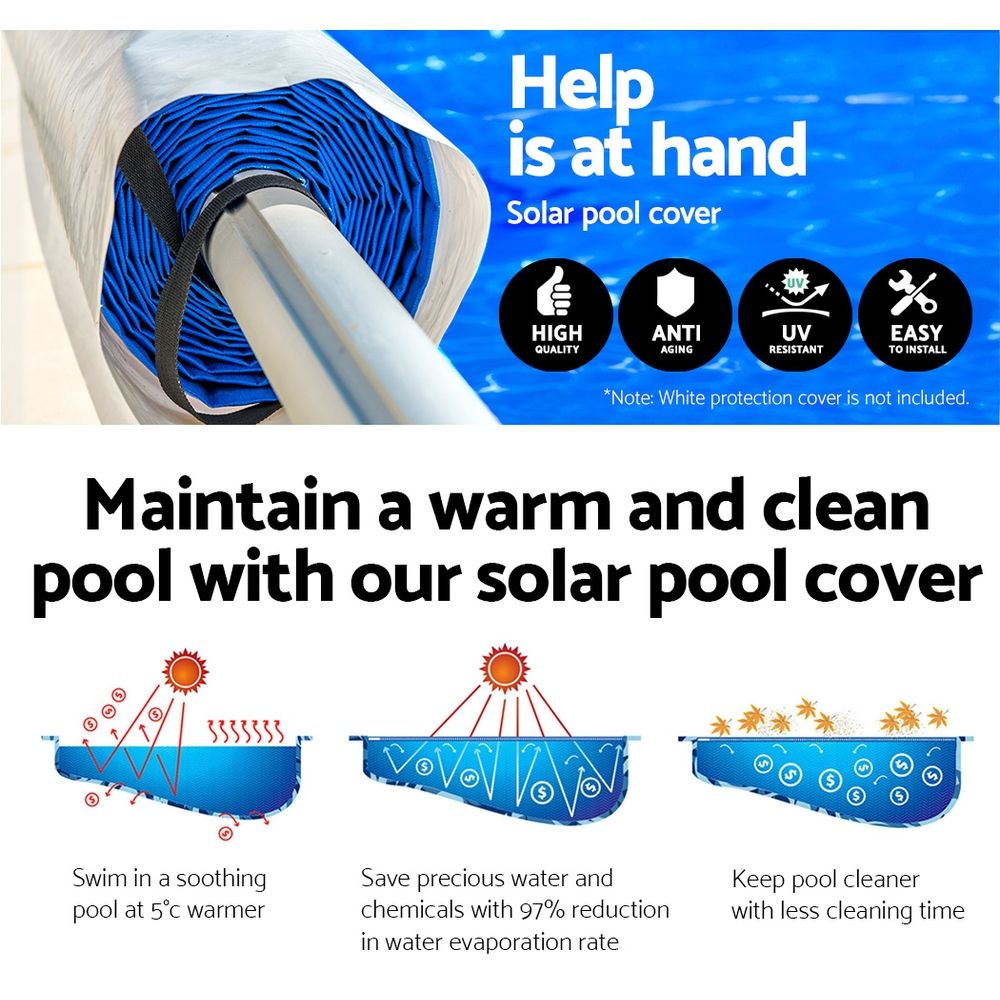 Aquabuddy Pool Cover 9.5x5m 400 Micron Swimming Pool Solar Blanket 5.5m Roller โ image 3