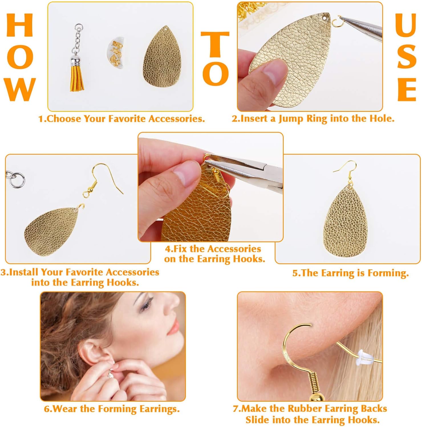 Hypoallergenic Earring Hooks, 600Pcs Earring Making Kit with Earring Hooks, Jump Rings and Clear Rubber Earring Backs for DIY Jewelry Making — image 6