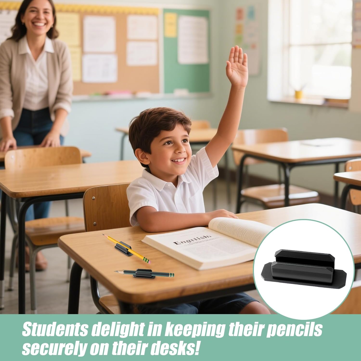 10-Pack Adhesive Pencil Holder for Desk - Multicolor Silicone Pen Holder - Flexible Pencil Holders for Desk, Walls Clipboards, Classroom Office Accessories — image 3