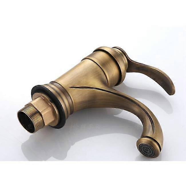 Bathroom Sink Faucet Nostalgia Brushed Brass Bathroom Faucet โ image 2