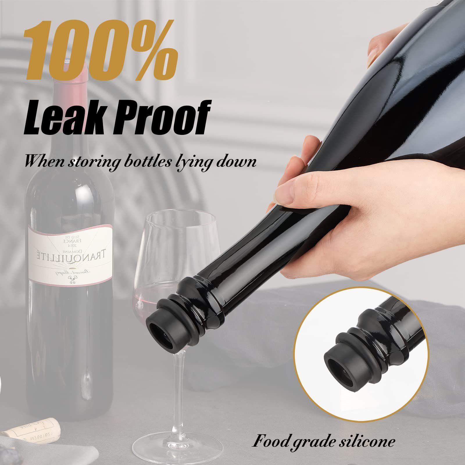 Vacuum Stoppers Pack of Rubber Wine Corks, Reusable Wine Preserver for Air Vacuum Pump, Wine Sealer Keeps Wine Fresh โ image 5