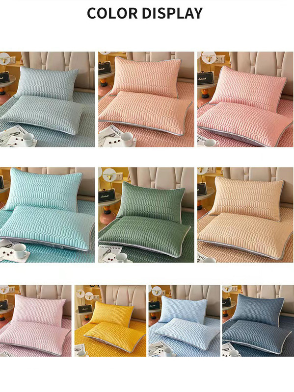 Mint Blue Cooling latex texture Pillowcase Set - Latex Feeling, Solid Color, 48x74cm (Pair) โ image 4