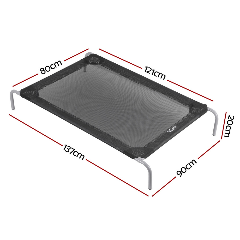i.Pet Pet Dog Bed Elevated Trampoline Durable Raised Heavy Duty Large Dogs 90x137cm Black — image 2