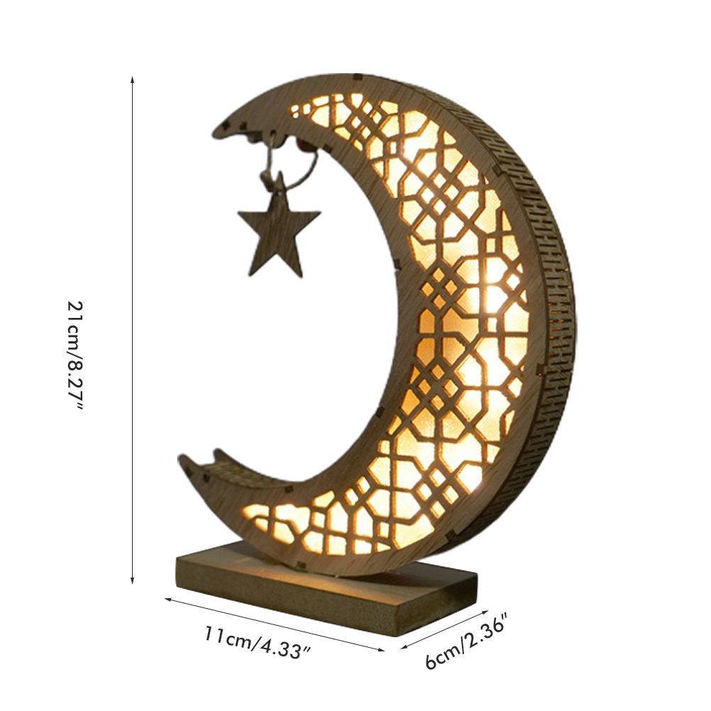 Ramadan LED Decorative Lights Wooden Crafts Night Light for Muslim Ramadan Gift Islamic Wall Table Decoration โ image 3