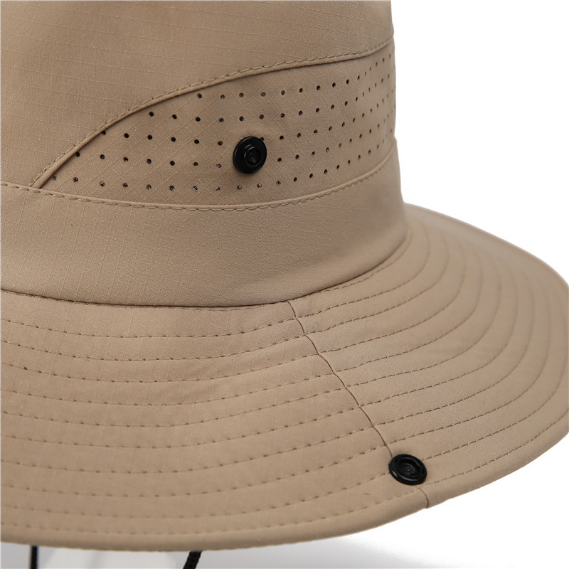 Wide Brim Sun Hat Waterproof UV Protection Boonie Bucket Cap Mesh Breathable for Fishing Hiking Camping Outdoor Dark Grey — image 5