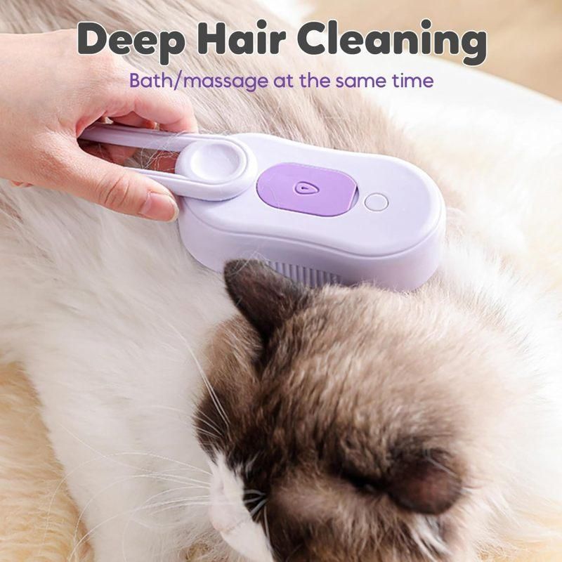 Pet spray mage comb cat steam comb cat hair brush purple — image 5