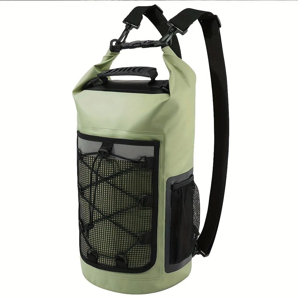 25L Large Capacity Waterproof Backpack Double Layer Rainproof Dry Wet Separation Abrasion Resistant Night Reflective for Outdoor Camping Kayaking Surfing