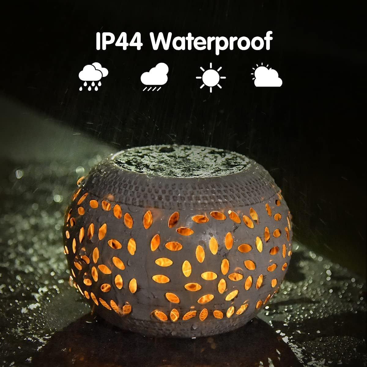 Black Durable Iron Solar Powered Garden Light with Cut-Out Flower Deco - LED Oval Shaped Lantern, IP44 Weather Resistant, Decorative Lighting for Indoor Patio โ image 2