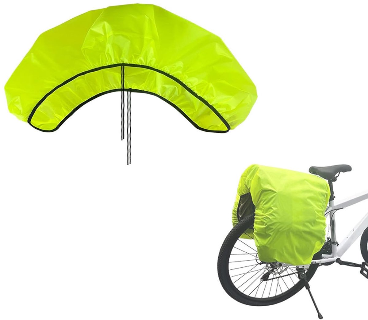 Bicycle cover - 126 x 66 cm - Rain cover for bicycle panniers - Glow clear - Rear bag cover - Waterproof bicycle basket cover for bicycles - Mountain