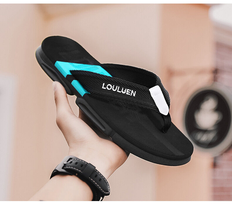 Men's Flip Flops: 4 Colors, EVA-PVC Blend, Comfort & Style for Summer Beach & Daily Wear(Black-green-42) โ image 3