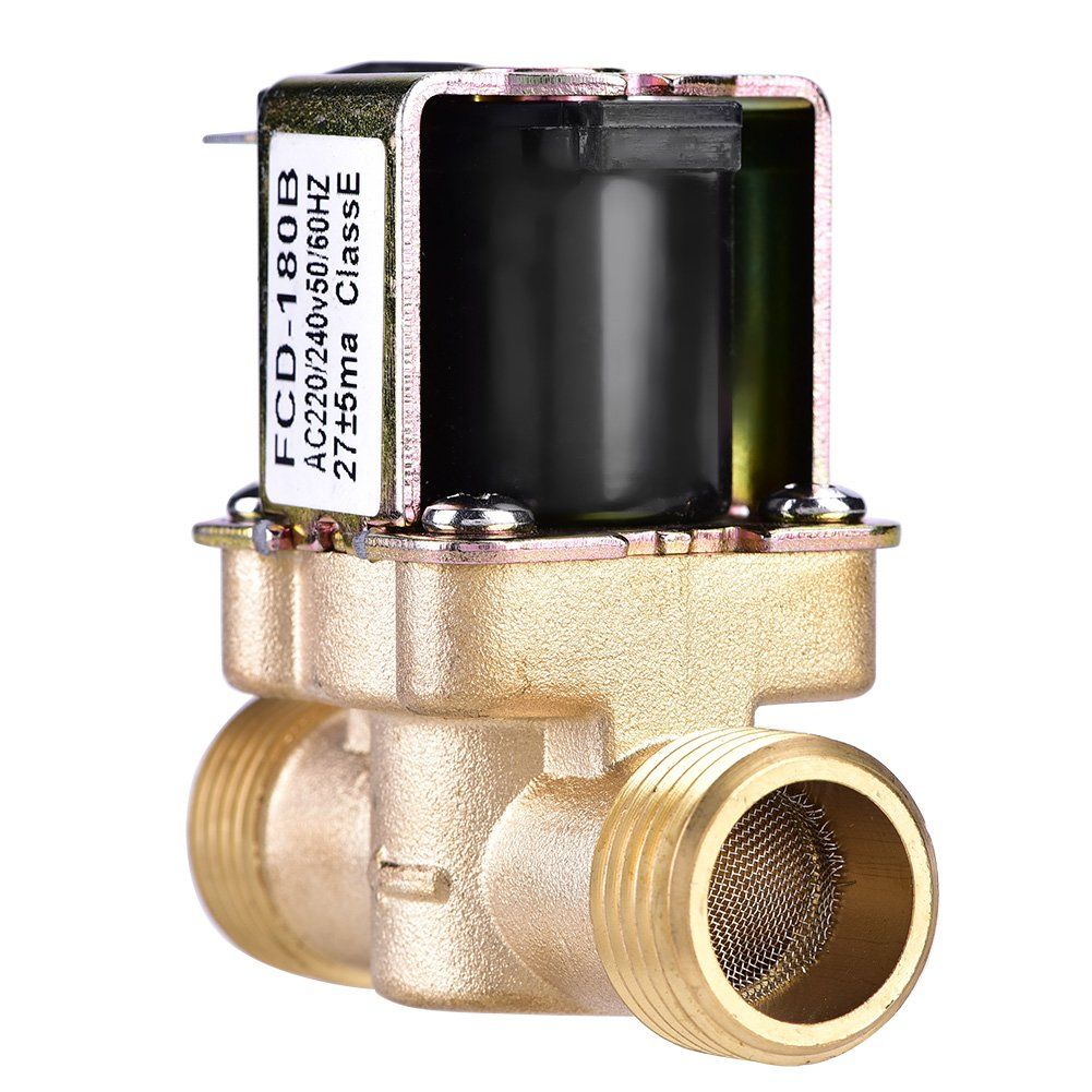 220v Water Valve, NPT Brass Electric Solenoid Valve Normally Closed, Solid Brass, Direct Acting, Magnetic Valve For Water Contr — image 5