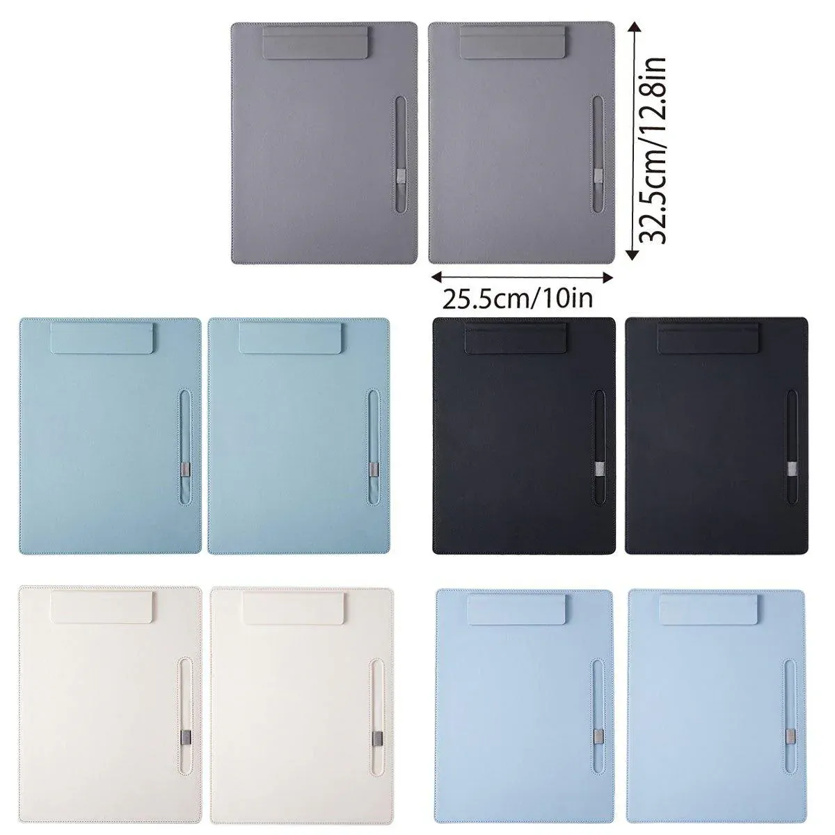 2pcs Leather Clipboard Conference File Holder Hotel Menu Pad Durable Board Clip - Cream โ image 4