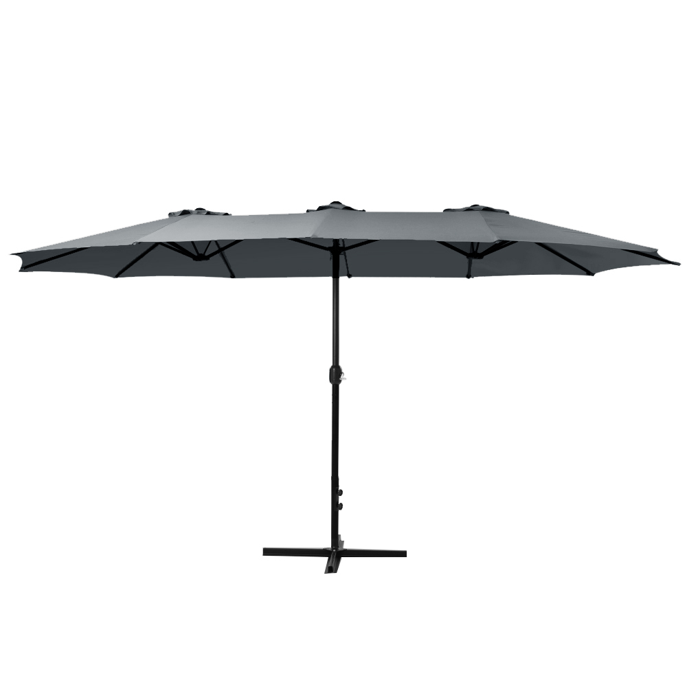 Instahut 4.57m Outdoor Umbrella Beach Pole Garden Tilt Charcoal โ image 3