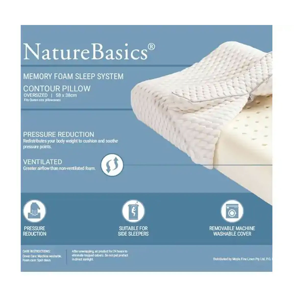 Alastairs Nature Basics Memory Foam Contour Standard Pillow 38 x 58cm — image 3