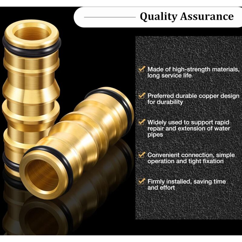 Garden Hose Connectors Double Male Connectors Brass Hose Connectors for Garden Hose Faucet (4 Set) โ image 2