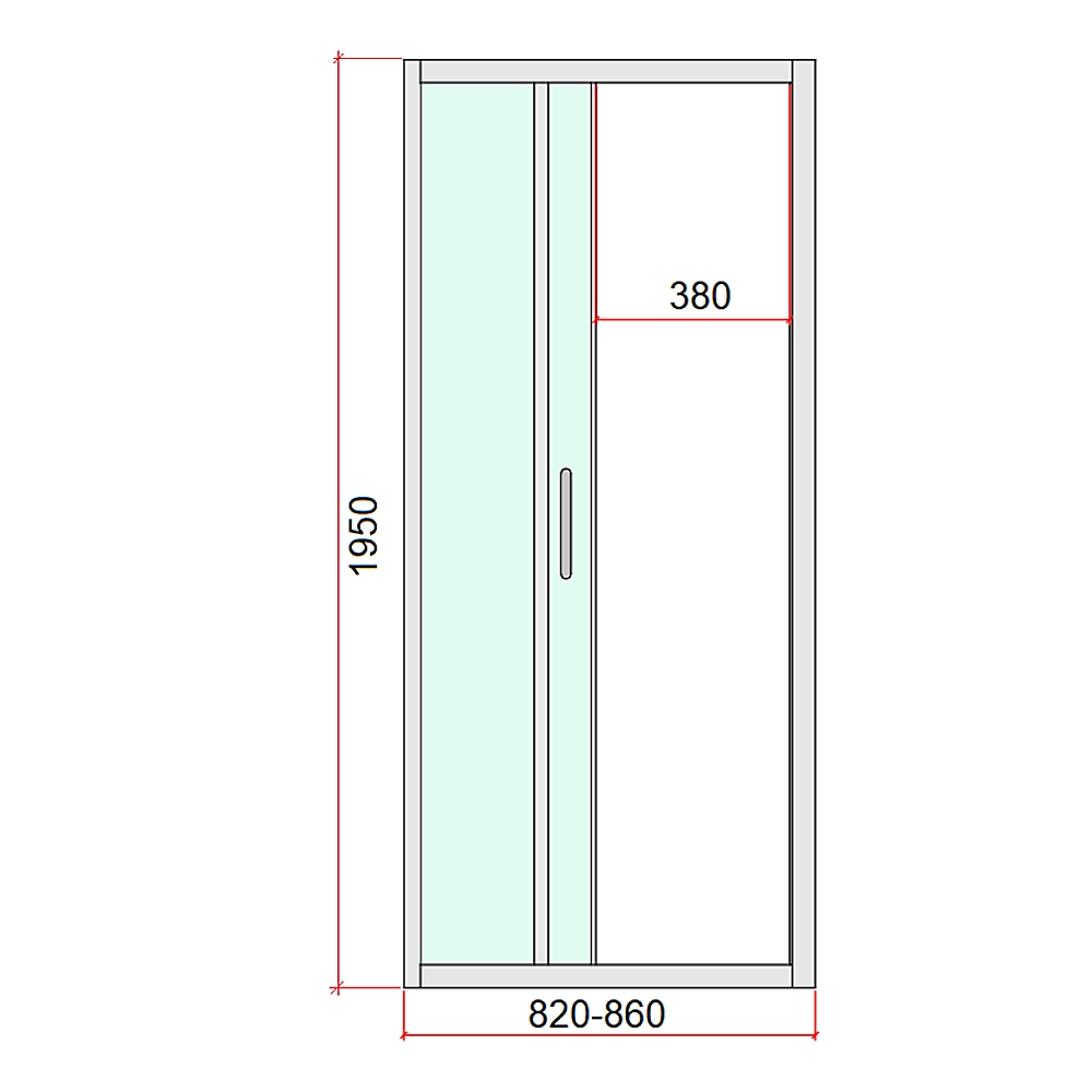 40mm Adjustable Contemporary Corner Sliding Black Shower Screen 86 × 92cm — image 6