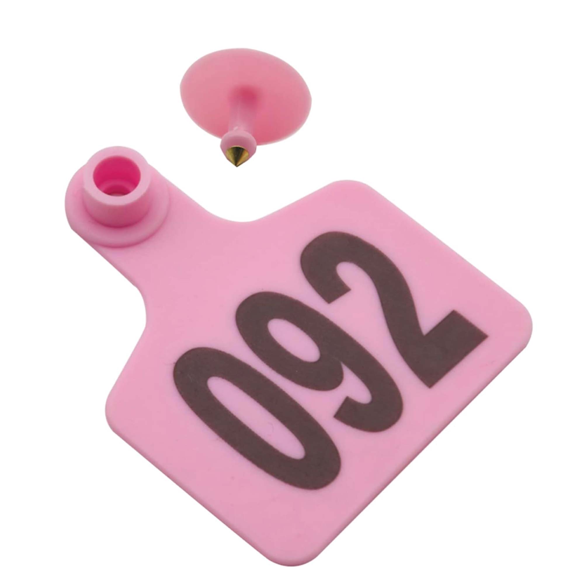 1-100 Cattle Number Ear Tag 6x7cm Set - Medium Pink Cow Sheep Livestock Label โ image 3