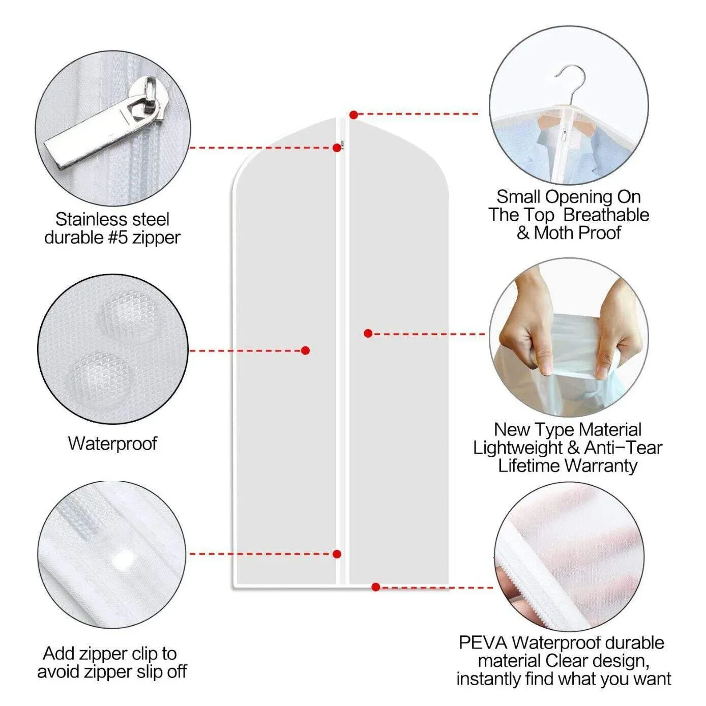 New Dustproof Storage Bag Garment Dress Cover Suit Clothes Coat Jacket Protector — image 4