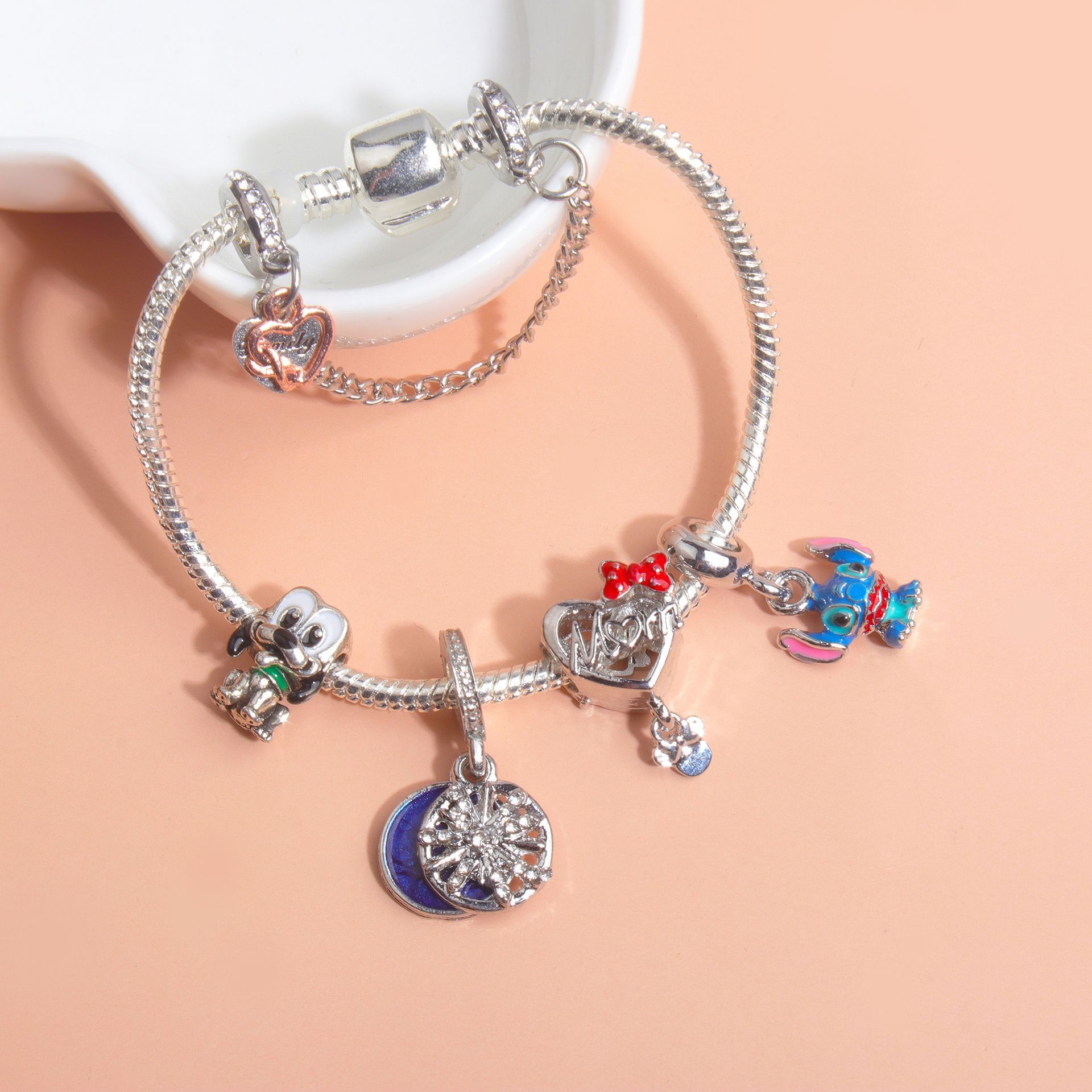 Cartoon Dog Beaded Heart Pendant DIY Bracele(18cm) โ image 4