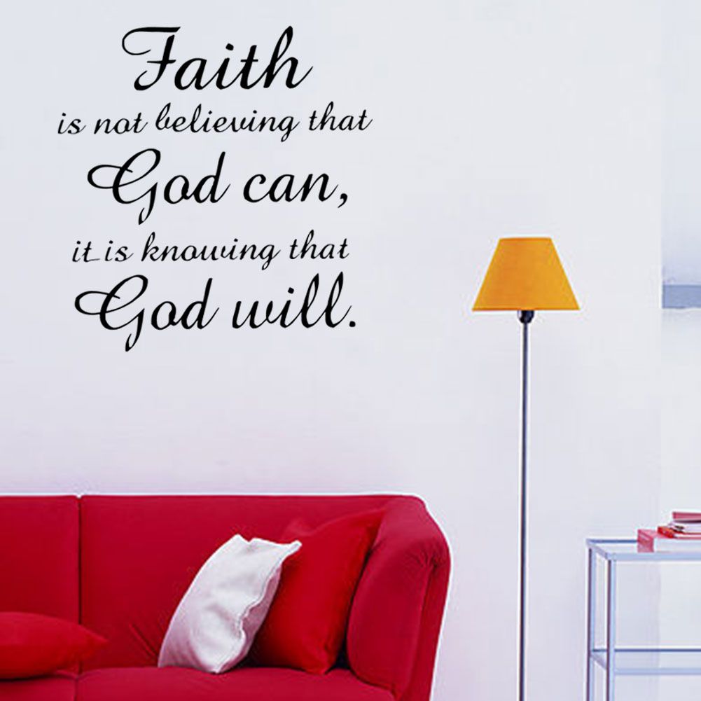 Black PVC Wall Sticker Faith God Quote Vinyl Art Decal Home Study Room Decoration Removable — image 4