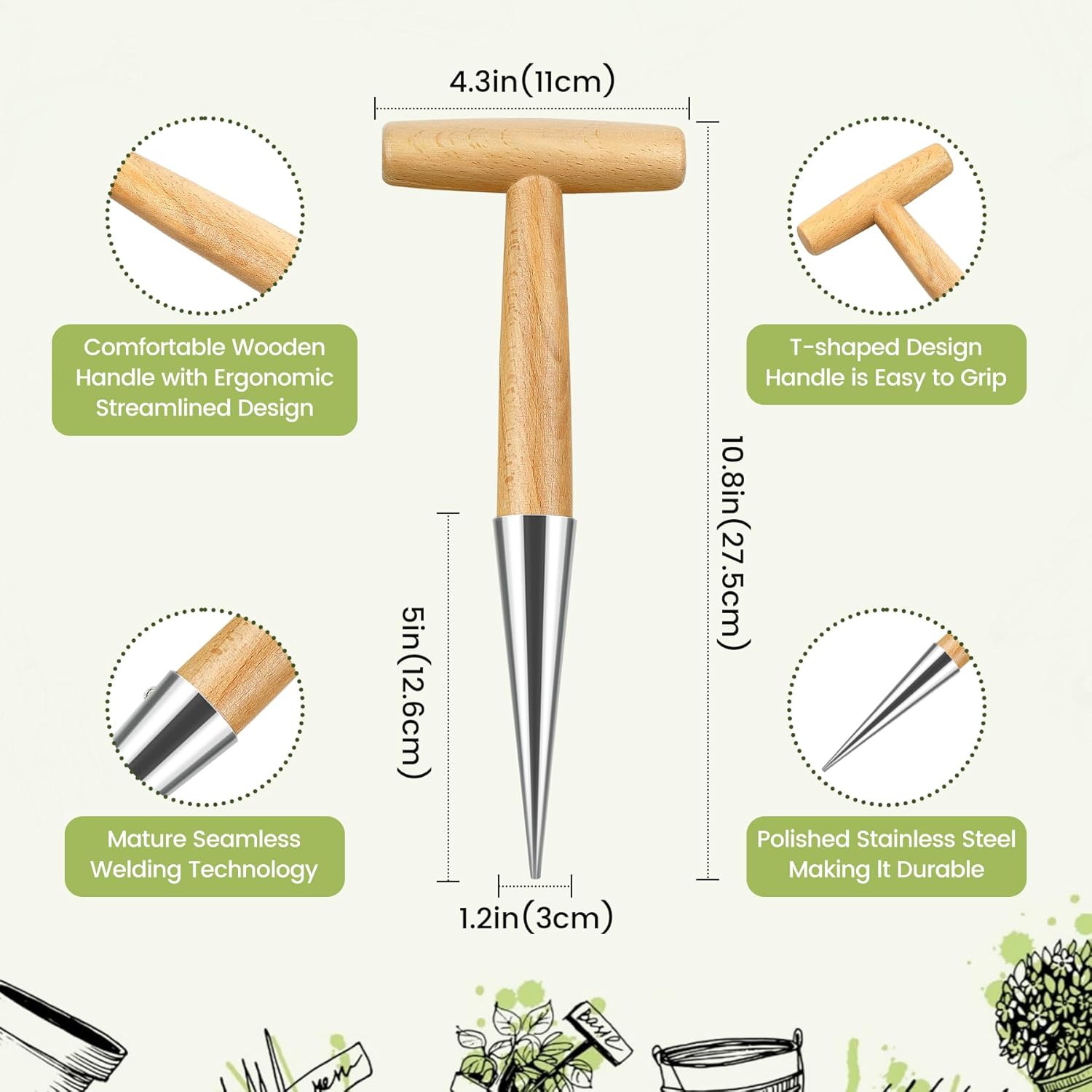 Flower bulbs, plant stakes, flower bulbs with T-grip, bulb planting aids, onion sets, garden vegetables, flowers and tulip bulbs — image 2
