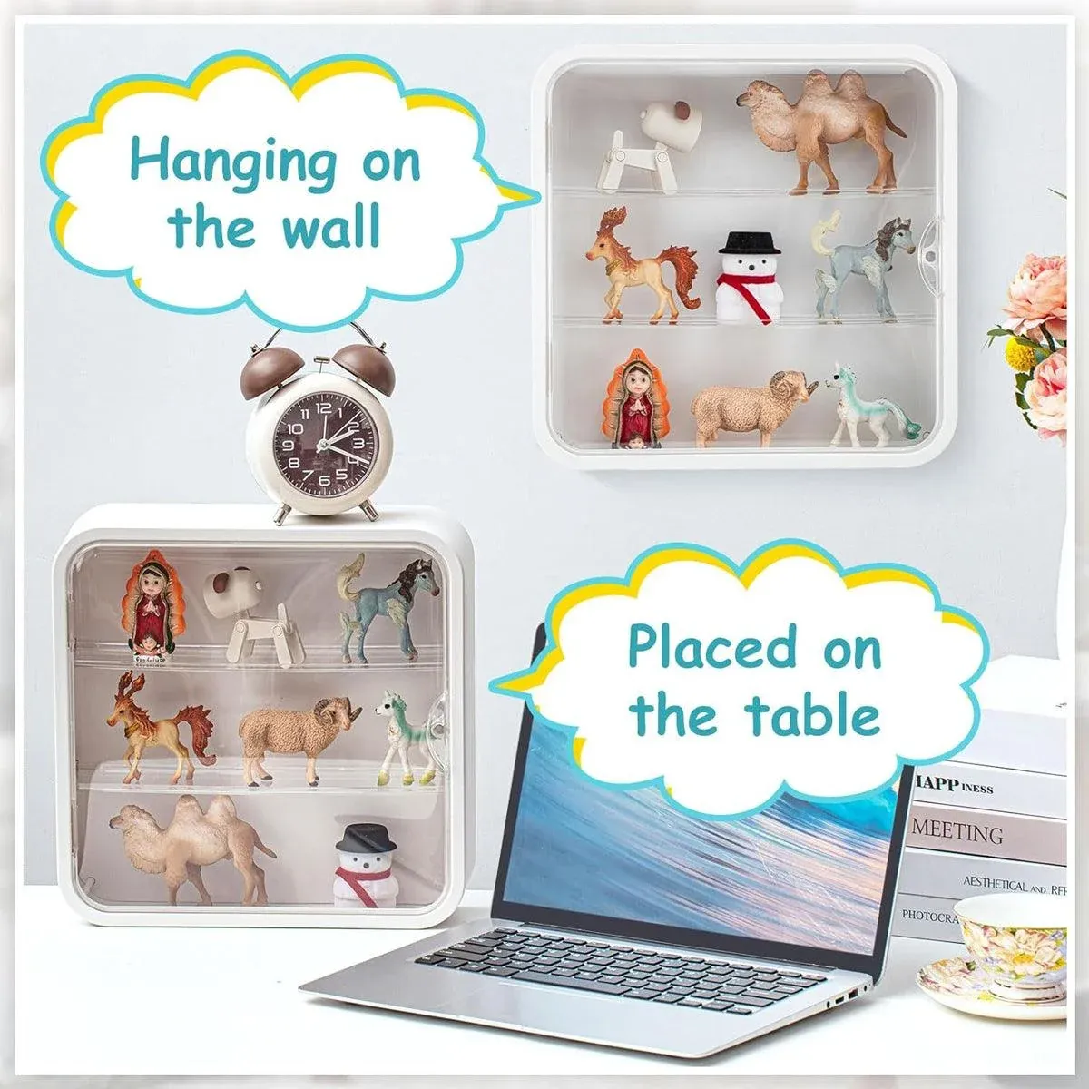 Wall Mounted Blind Box Display Cabinet Punch Free Dustproof Storage Organizer β image 6