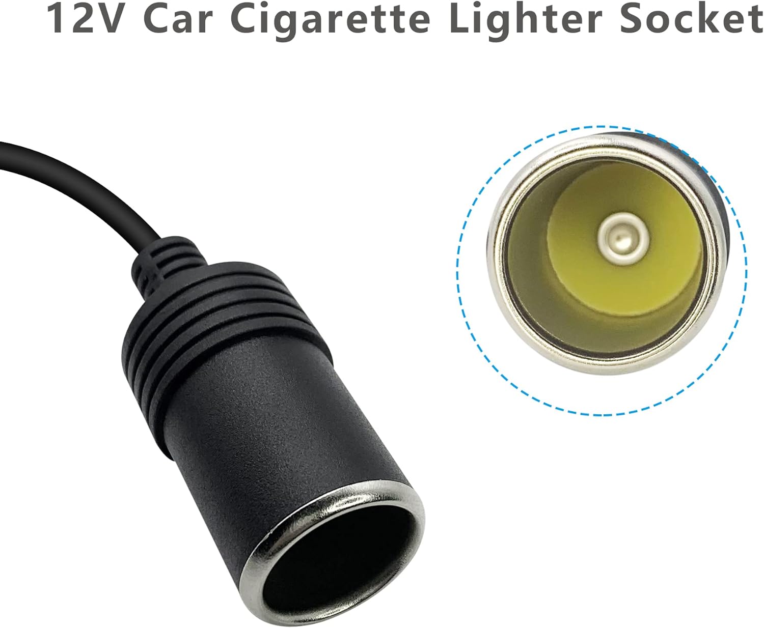 USB C Male to 12V Car Cigarette Lighter Socket Female Converter Cable 1 Ft,USB C to Cigarette Lighter Adapter for Dash Cam, GPS โ image 2