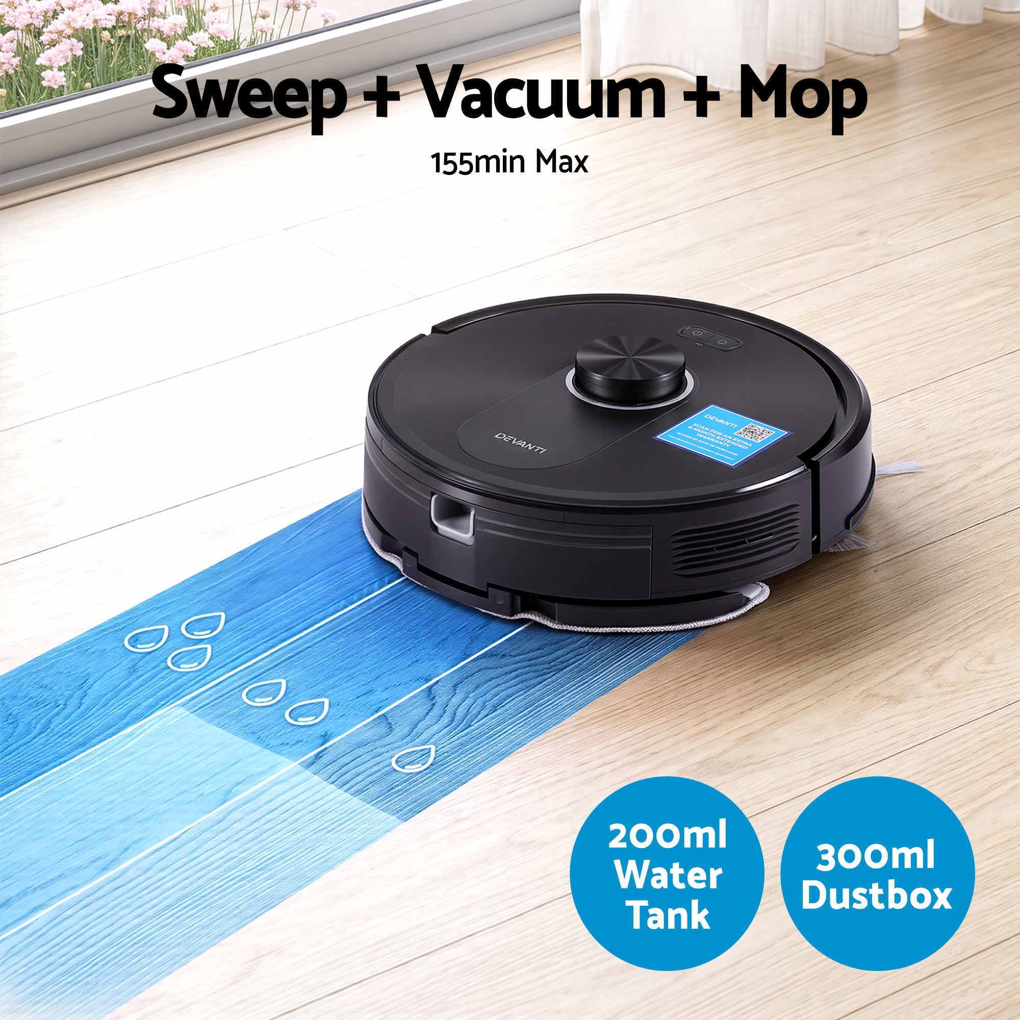 DEVANTI Robot Vacuum and Mop, APP Control 6000Pa LDS Laser 3-in-1 Cleaning — image 5