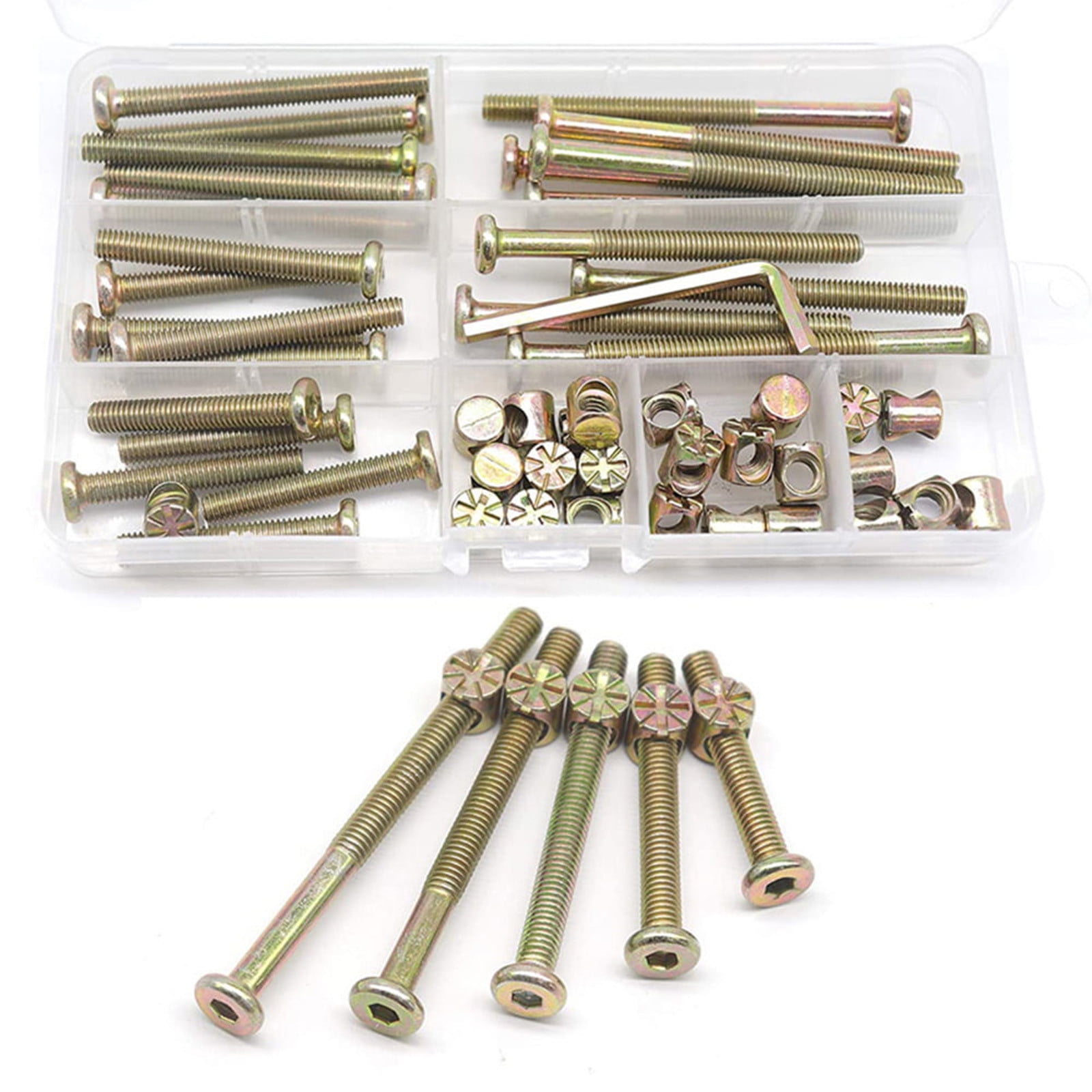 M6x40/50/60/70/80mm Screws Assortment,Plated Screws And Screws Replacement Parts,Bed Frame Bolts and Nuts Kit,Furniture Socket Head Screws For Furniture Beds — image 6