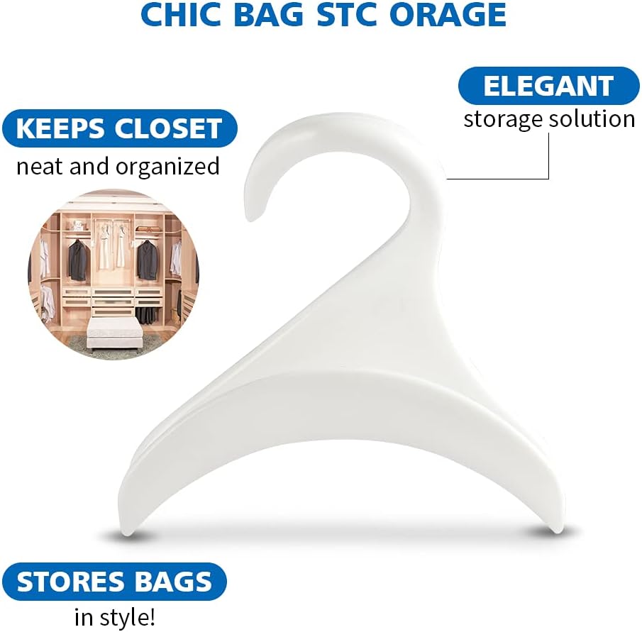 Purse Hanger Hook Bag Rack Holder - Handbag Hanger Organizer Storage - Over The Closet Rod Hanger for Storing and Organizing Purses | Backpacks |Satchels — image 3