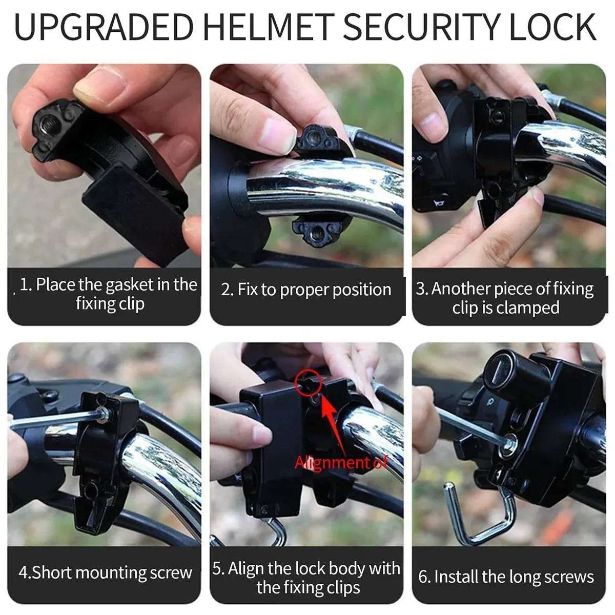 Multifunctional Motorcycle Helmet Lock Hook Key Lock Anti-Theft Durable Sturdy — image 4