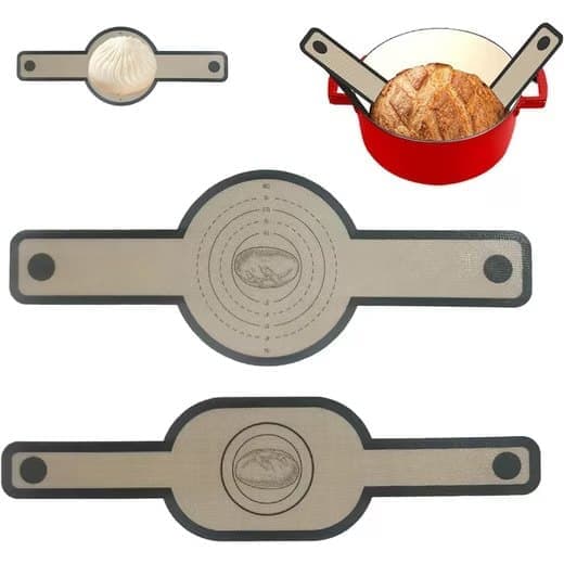 2-Pack Nonstick Silicone Baking Mat with Long Handles, Gray — image 6