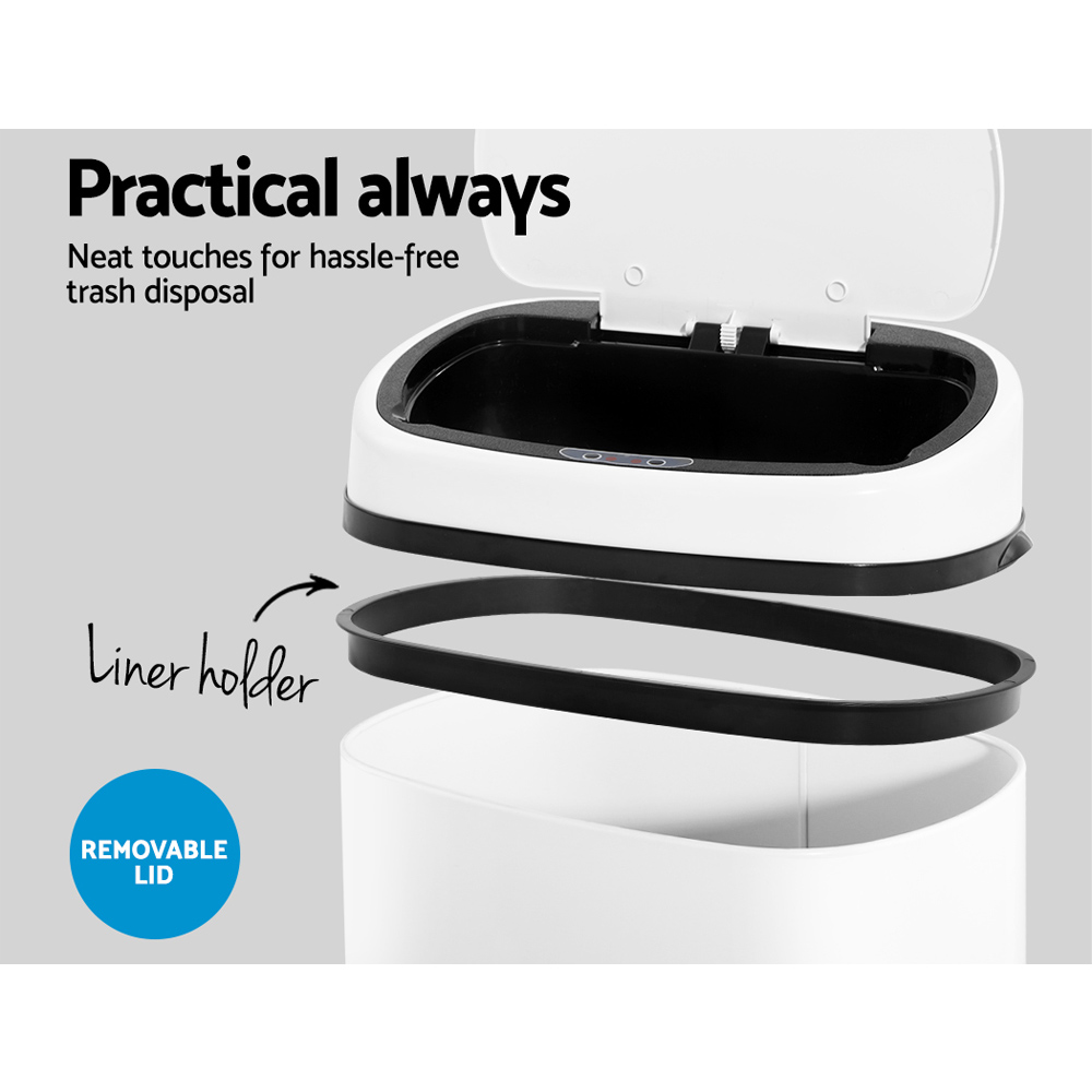 Devanti 68L Motion Sensor Bin Rubbish Automatic White โ image 6