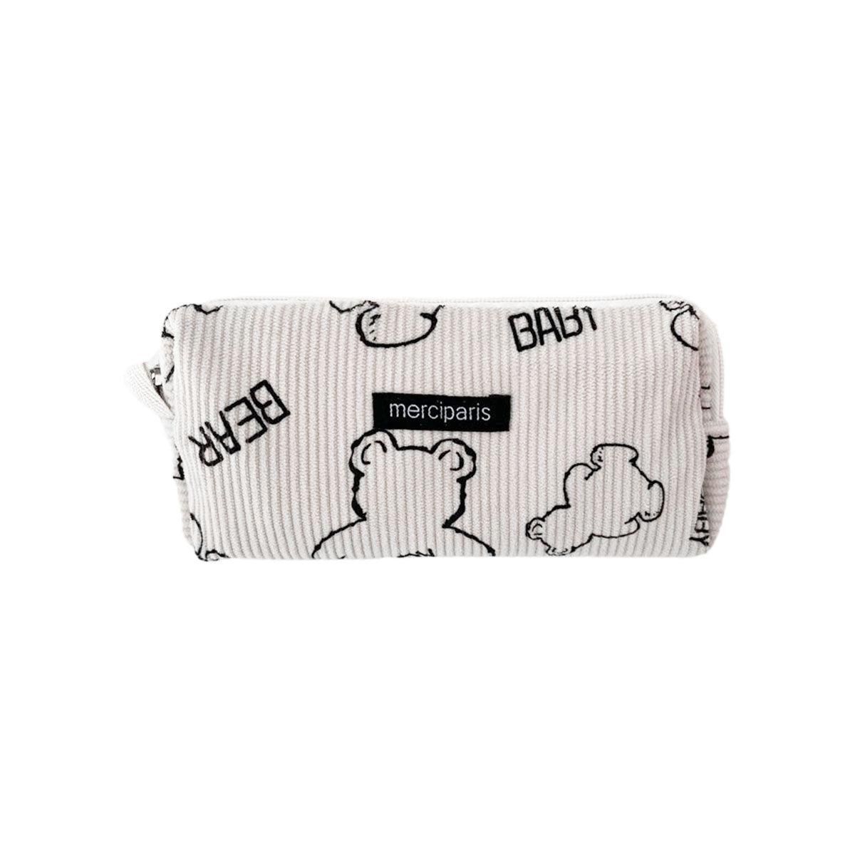 Large Capacity Pencil Case Organiser Bag Stationery Holder School Travel Pouch - Baby Bear