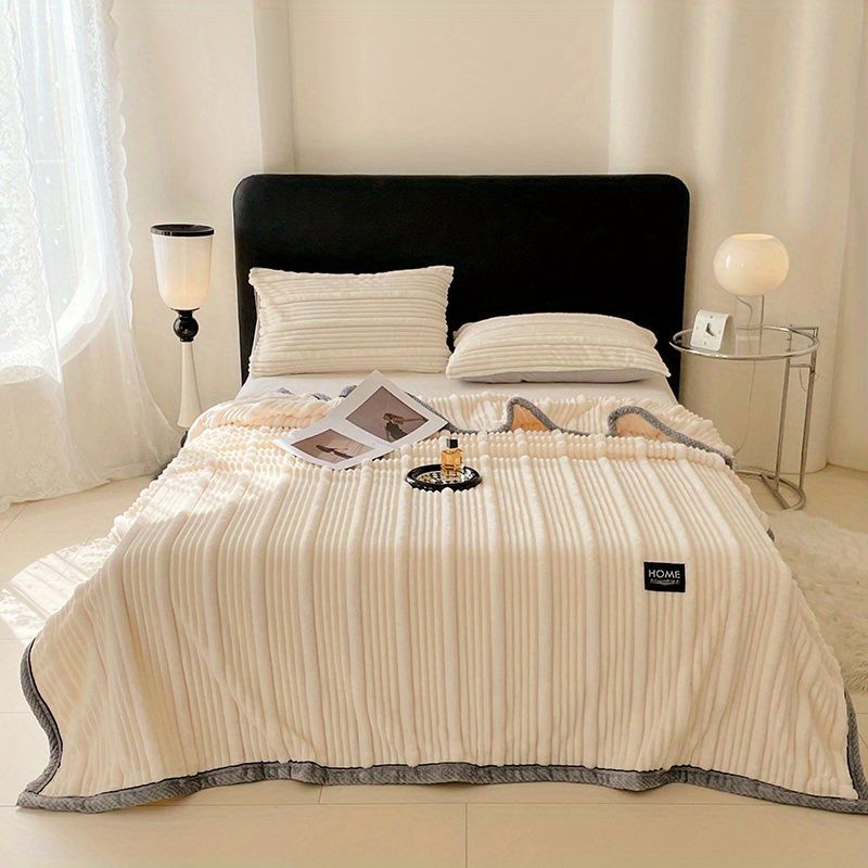A-Class Rabbit Fur Blanket Soft Blanket Home Decor Blanket Comfortable Blanket - Beige - Size S 150-200cm — image 6