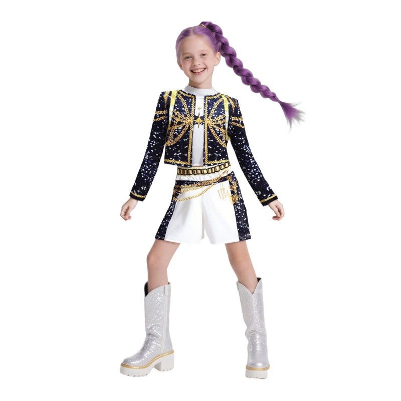 2025 Demon Hunter K-Pop Costume | Halloween Outfit Women Kids Cosplay No. 7 3-piece set_tfrf No. 7 3-piece set 130cm — image 3