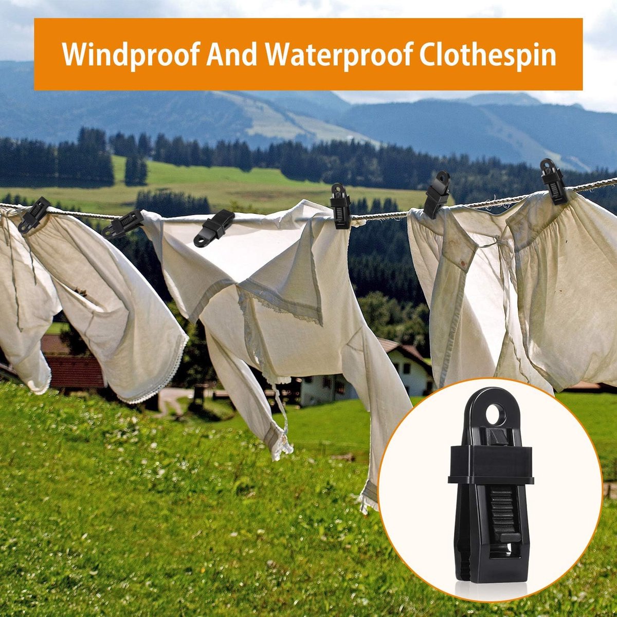20 pieces - Tent clamps - Tarpaulin clips - tent clip awning clip - camping awning clip - crocodile clips - tarpaulin clip - for swimming pools — image 2