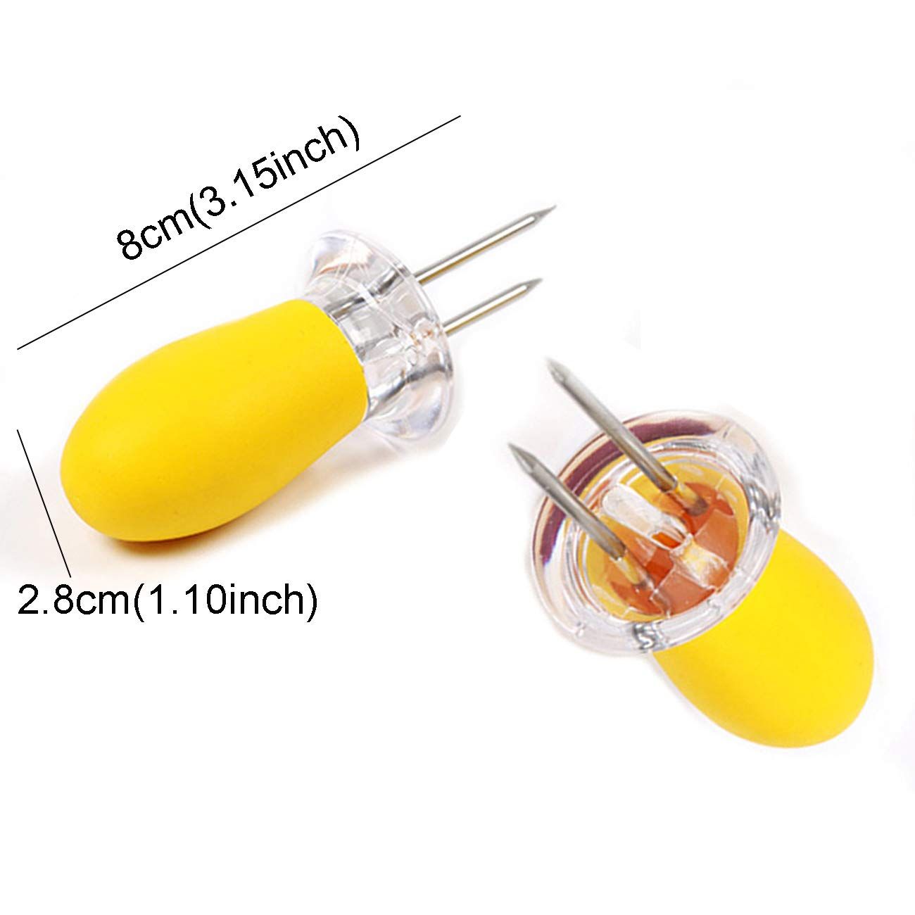 Stainless Steel Corn Holders - Corn on The Skewers for BBQ Twin Prong Sweetcorn Holders Home Cooking Fork,8 Pack — image 2