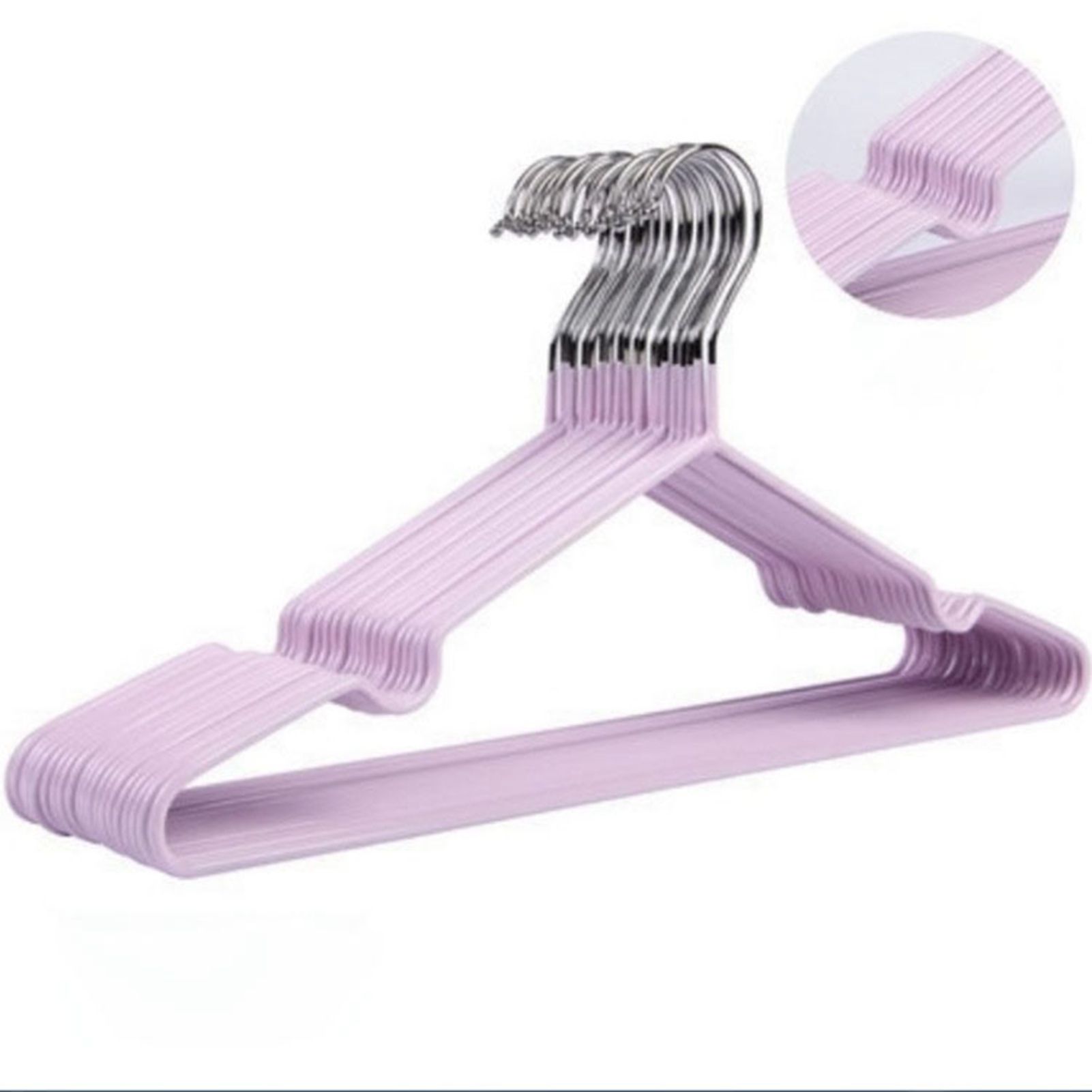 Clothes Hangers Prevent Slip Space Saving Heavy Duty Dry Wet Thick Clothes Hangers for Home Dormitory Purple — image 5