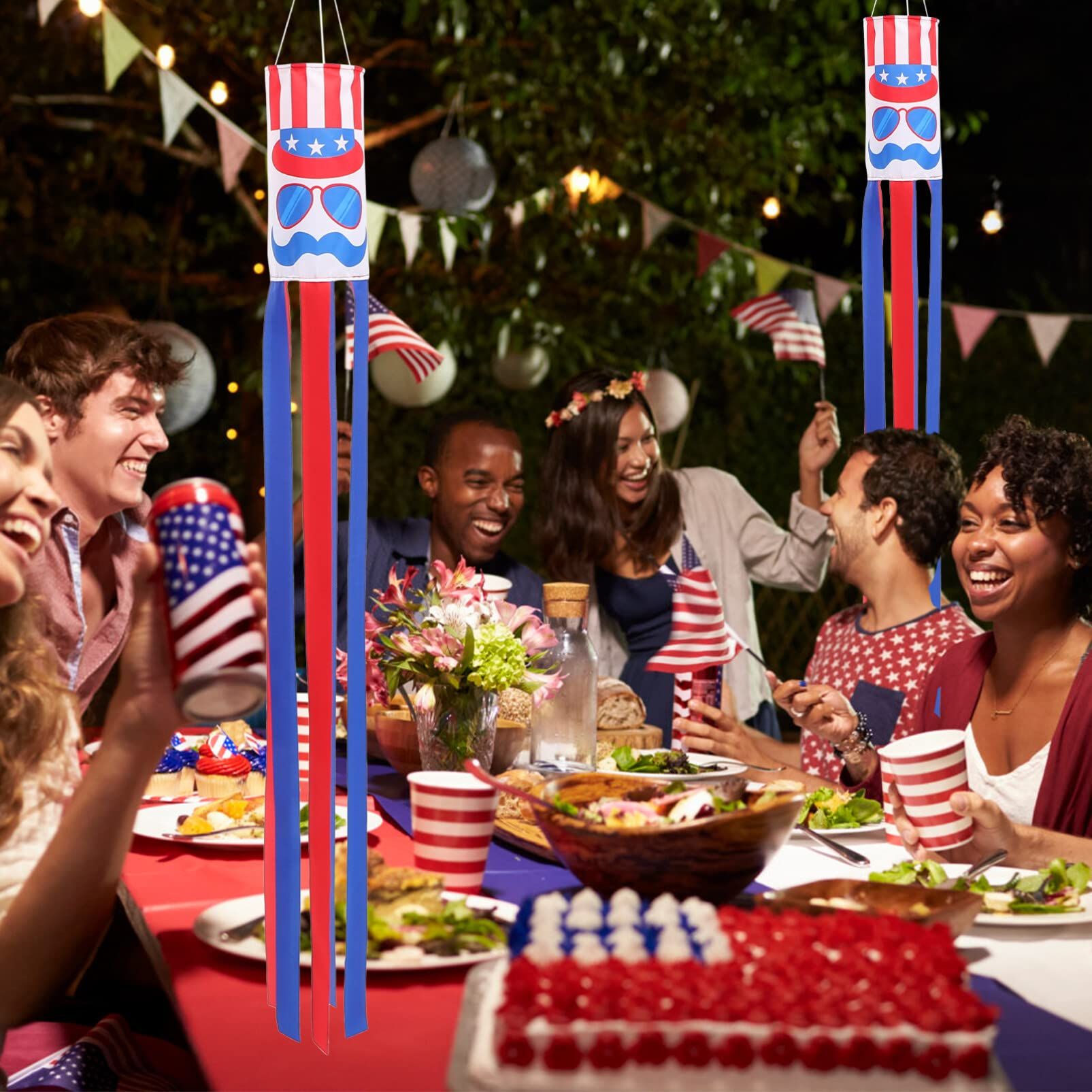 40 Inch American Flag Windsocks Hanging Decorations for 4th Of July Patriotic Party Memorial Day Veterans Day Decor โ image 4