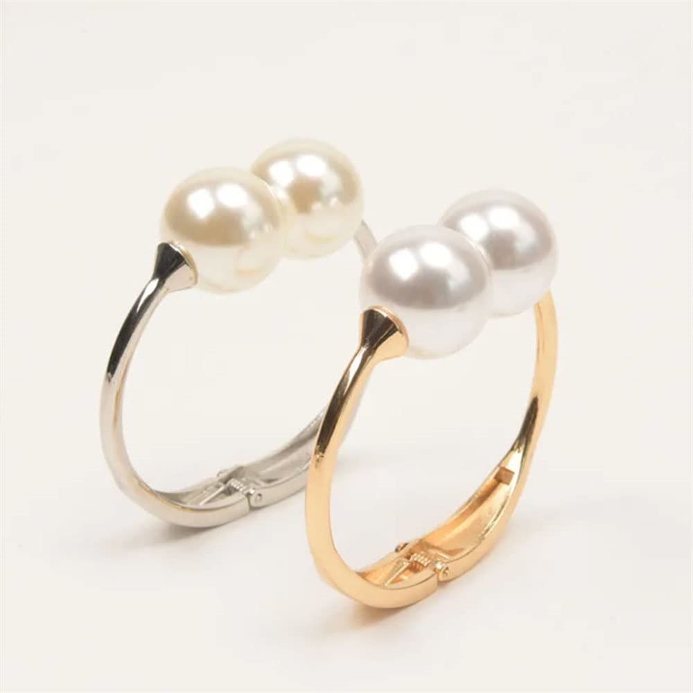 Curtain Tiebacks, Pearl Bracelet Decorative Curtain Tie Backs Wrist can be Worn 2Pcs Window Curtain Tieback for Home Office Decor Drapery Curtain — image 3