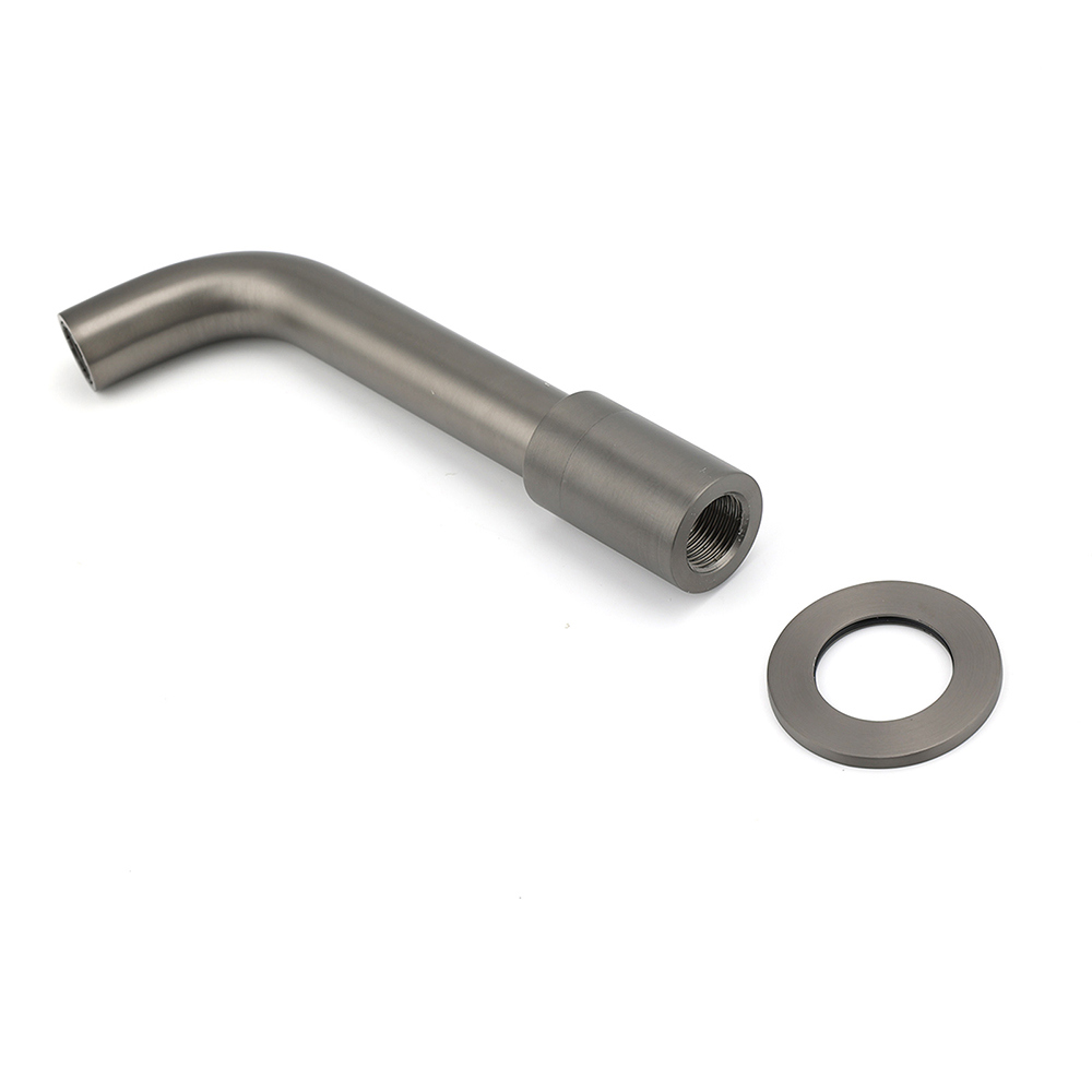 Gun Metal Grey Round Bathtub Spout Basin Curve Faucet Bubble Water Outlet 304SUS โ image 4