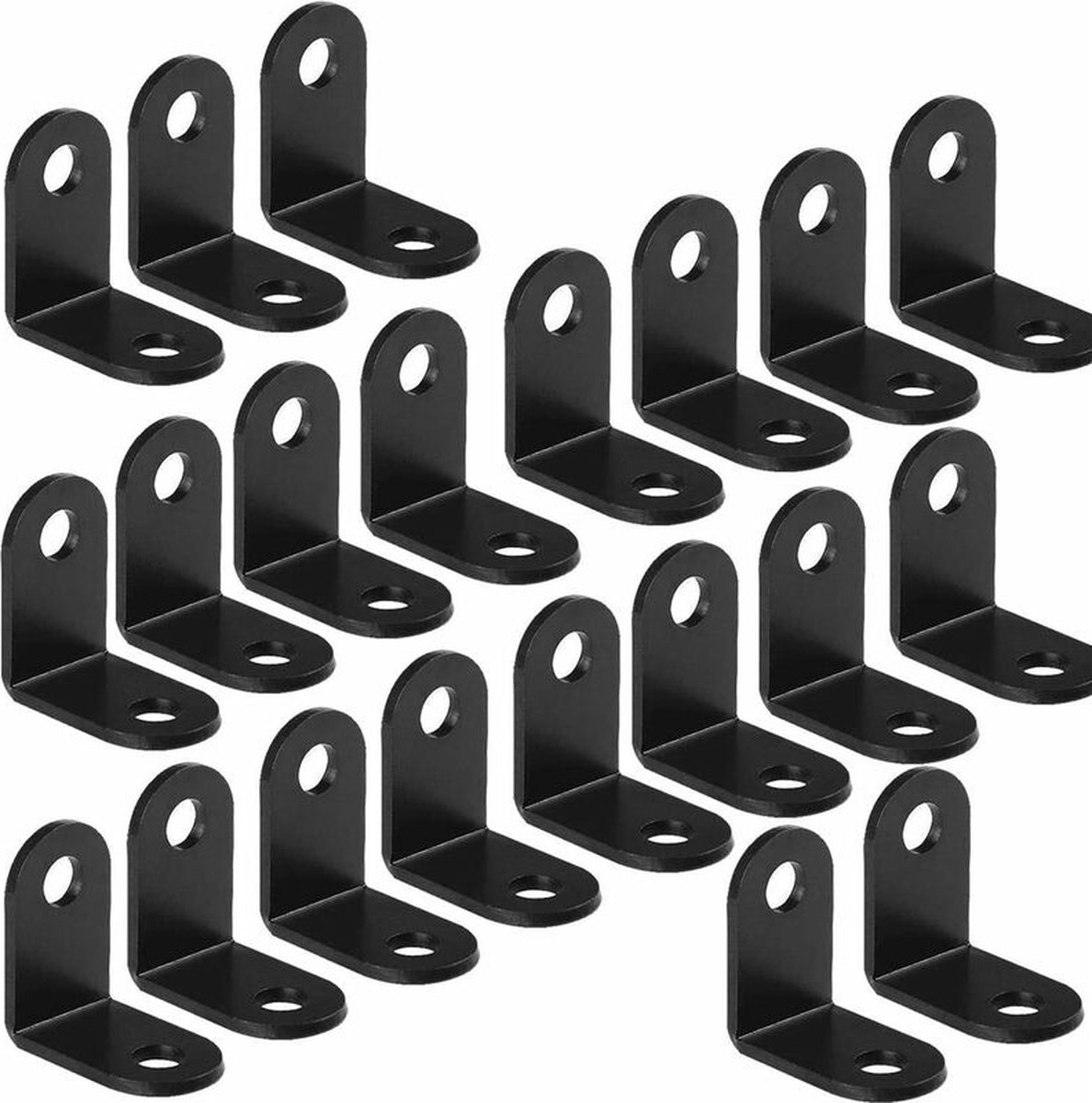 20 pieces - Corner connections - corner anchor - corner connectors - fixed bracket - corner bracket - 26x26 MM - iron - black - 90 degrees